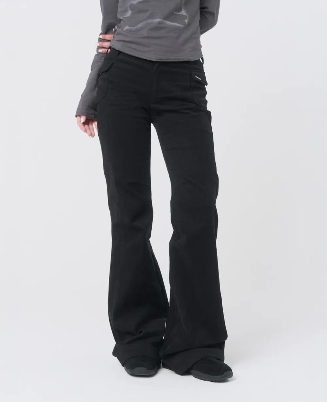 미세키서울 사이드 포켓 부츠컷 팬츠 블랙 상품이미지1