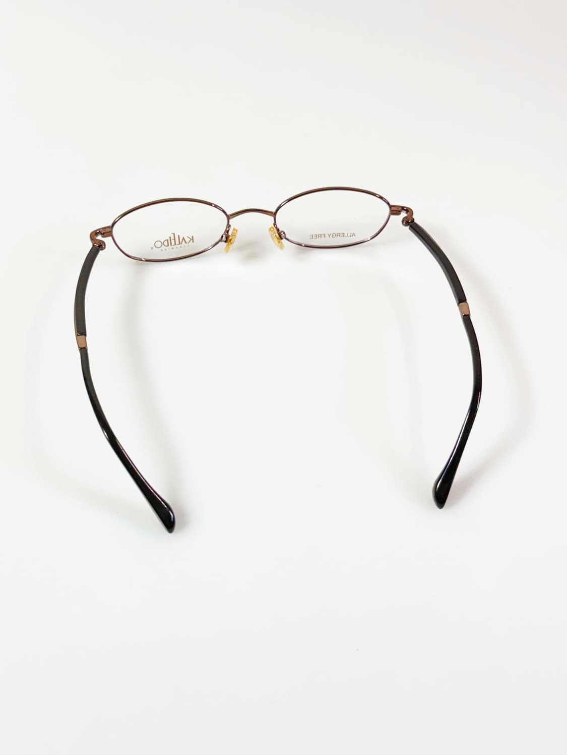 90s KALEIDO 브라운 슬림 오벌  메탈 빈티지 안경 상품이미지5