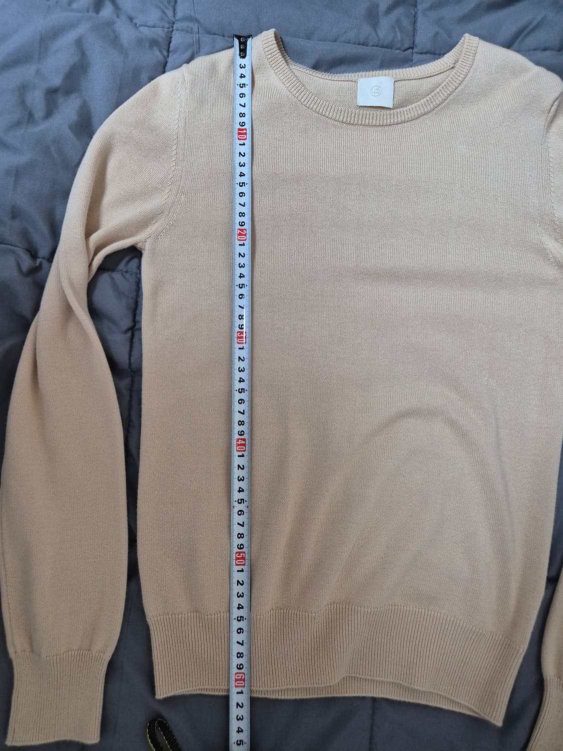 유메르 UMER 베이직 라운드넥 풀오버 니트 베이지 상품이미지3