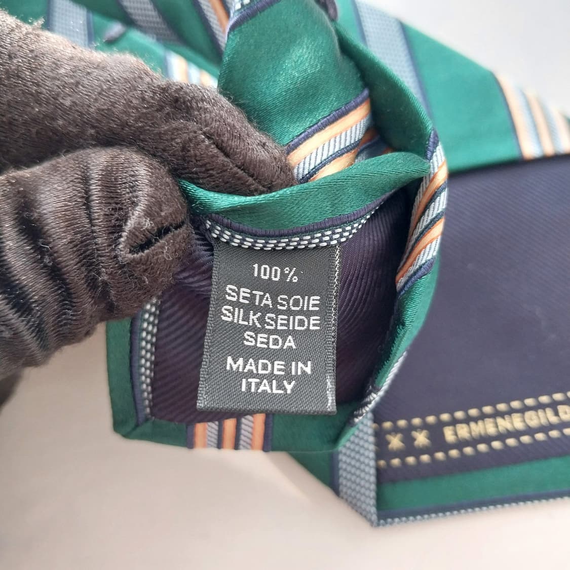 에르메네질도 제냐 스트라이프 넥타이 9.2cm A+~A등급 K2153 상품이미지9