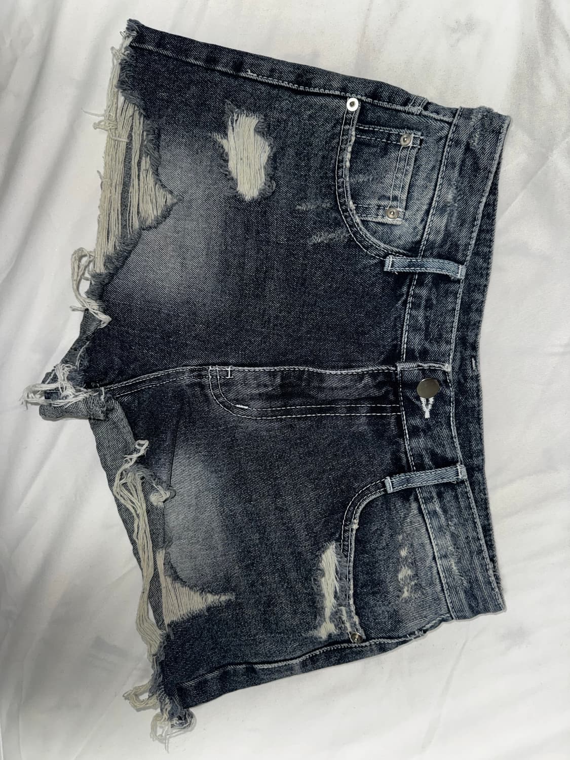 빈티지 중청 찢청 핫팬츠 상품이미지1