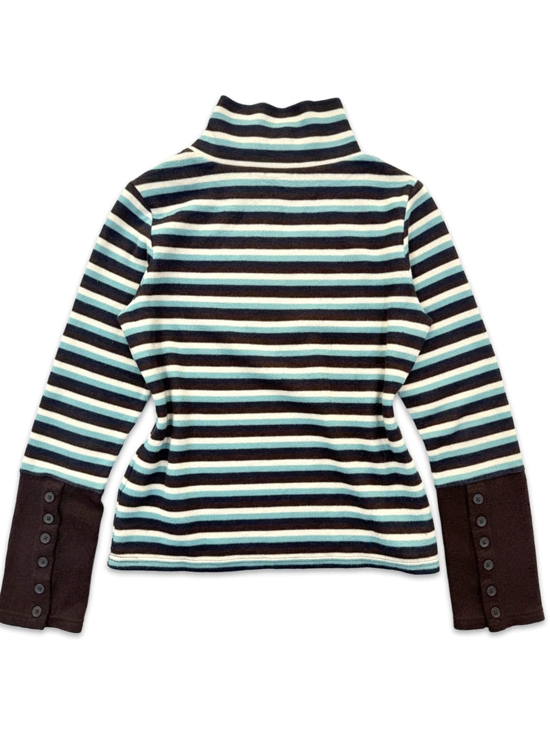 빈티지 Hushush 스트라이프 브라운 단추 디테일 니트 상품이미지5