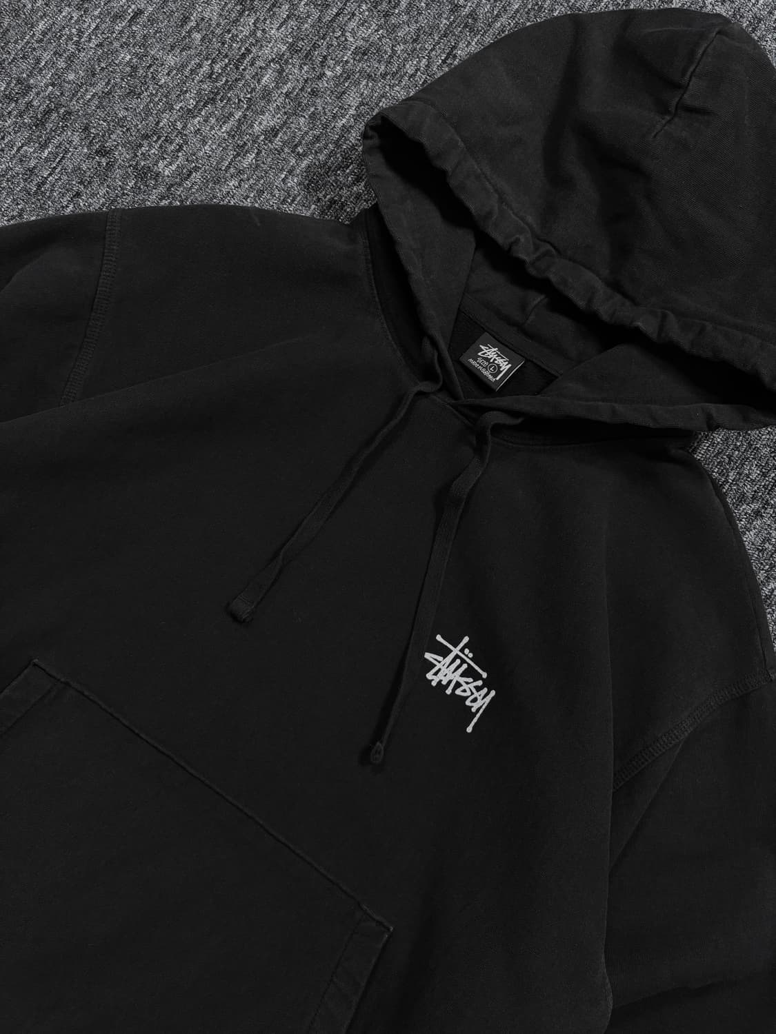 스투시 블랙 베이직 후드티 상품이미지4