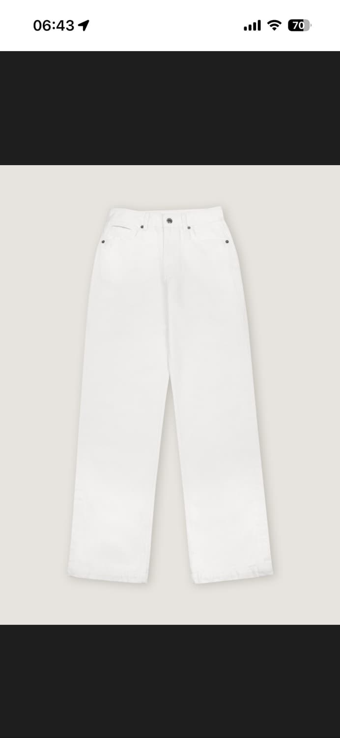 게드 화이트 퓨어 코튼 데님 팬츠 구해요 상품이미지1