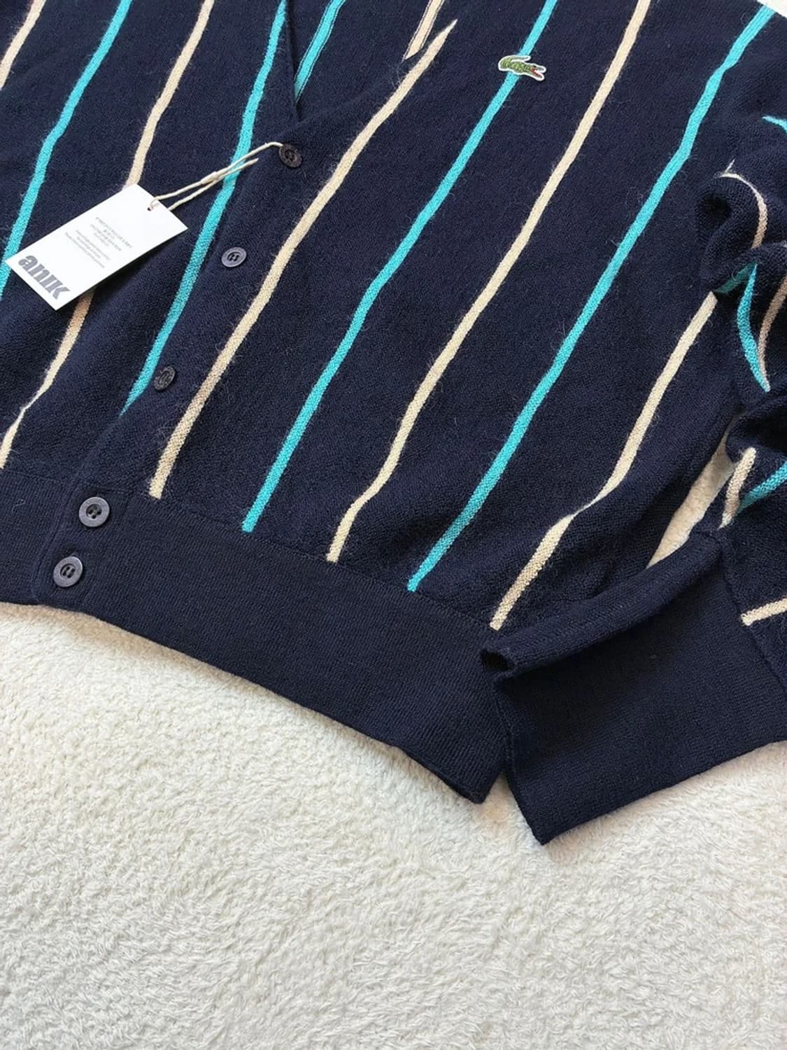 라코스테 90's 스트라이프 크롭 니트 가디건 PN5932    상품이미지5