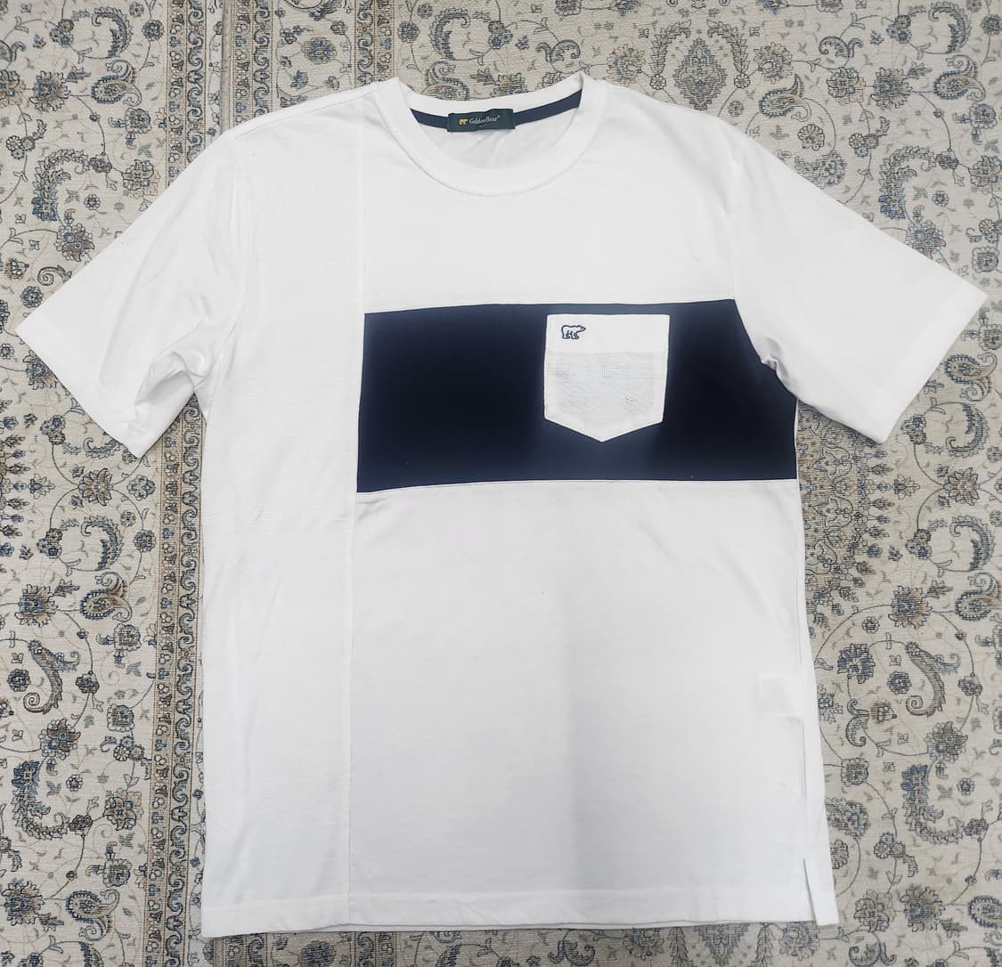 골든베어 흰색 배색 반팔 티셔츠 L 상품이미지1