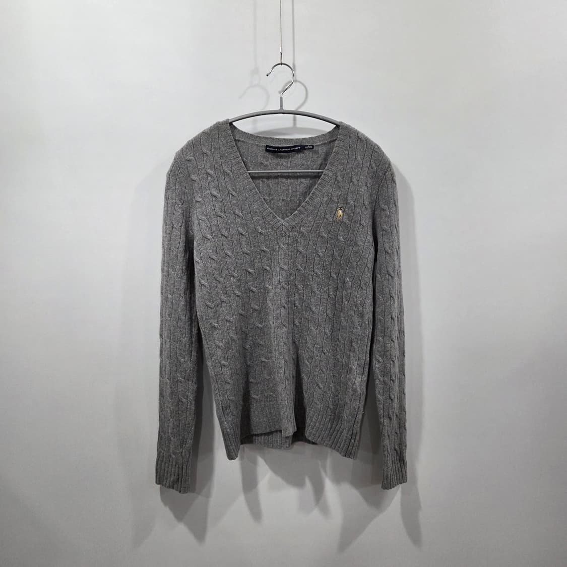 폴로랄프로렌 스포츠 우먼 램스울 케이블 브이넥 니트 M 상품이미지1