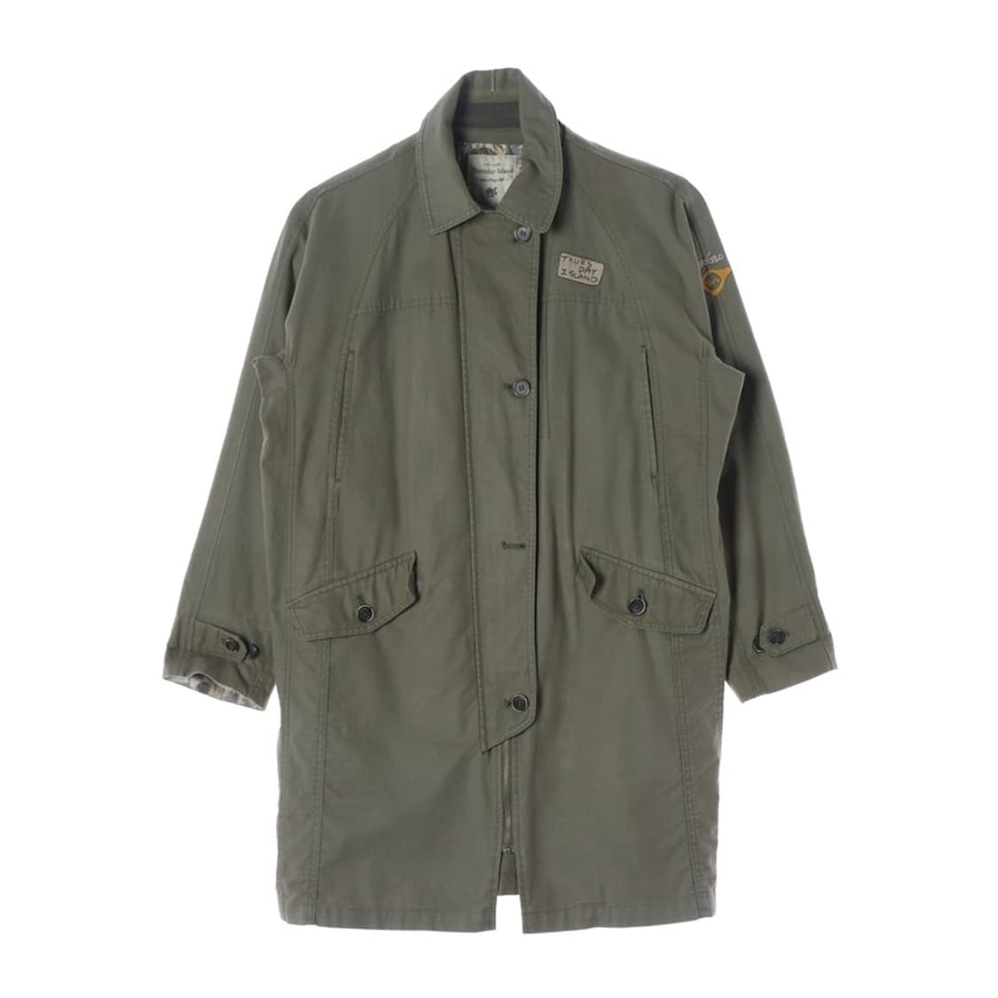 써스데이아일랜드 카키 빈티지 하프 코트 M 상품이미지1