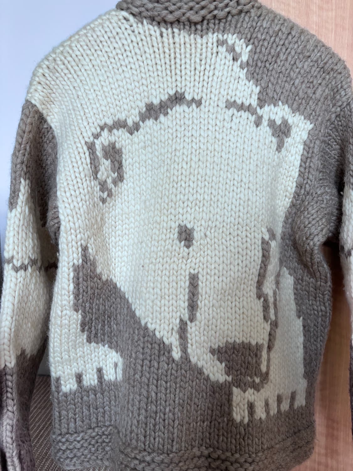 헤비울 100% 대장템 빈티지 북극곰 캐나다 리얼 코위찬 가디건 상품이미지6