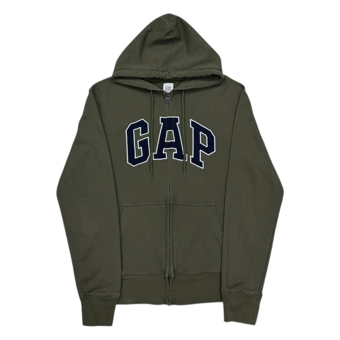 GAP 빈티지 스펠로고 후드집업 자켓 카키 S 상품이미지1