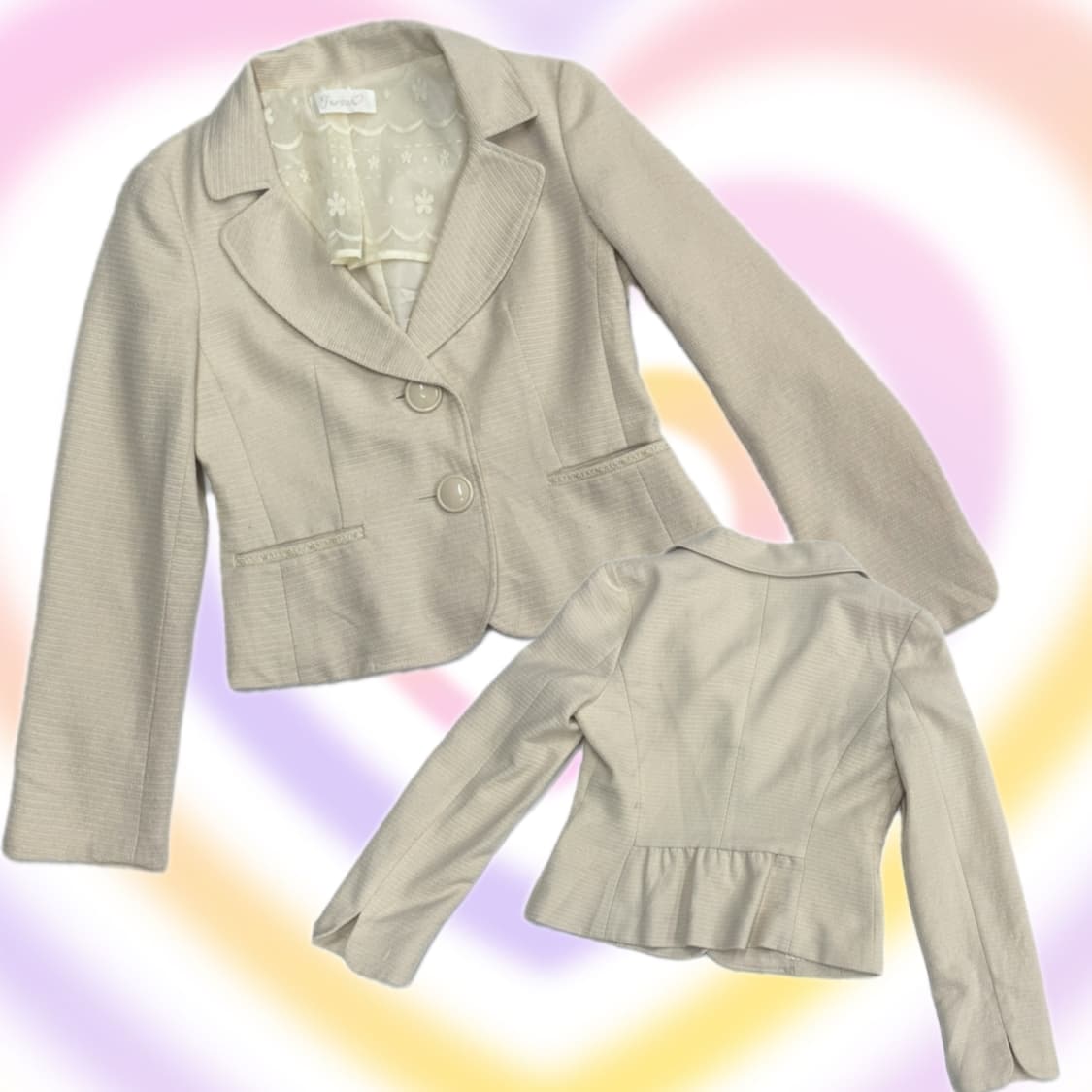 살구맛 Feroux 히메갸루 러블리 레이스 셔링 백포인트 자켓 페어리 상품이미지1