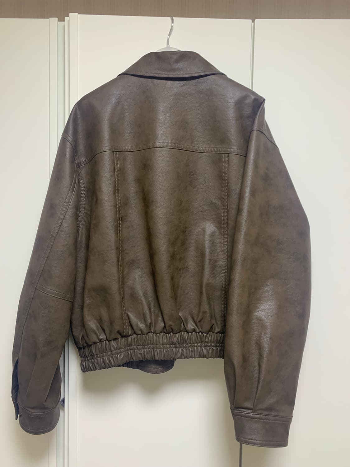 셀리테일즈 faux 레더 자켓 점퍼 브라운 상품이미지7