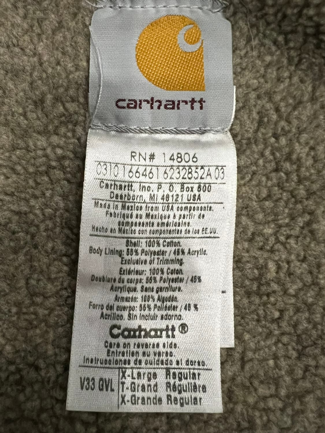 (XL)칼하트 셰르파 넥 조끼베스트 V33 GVL 그래블  상품이미지4