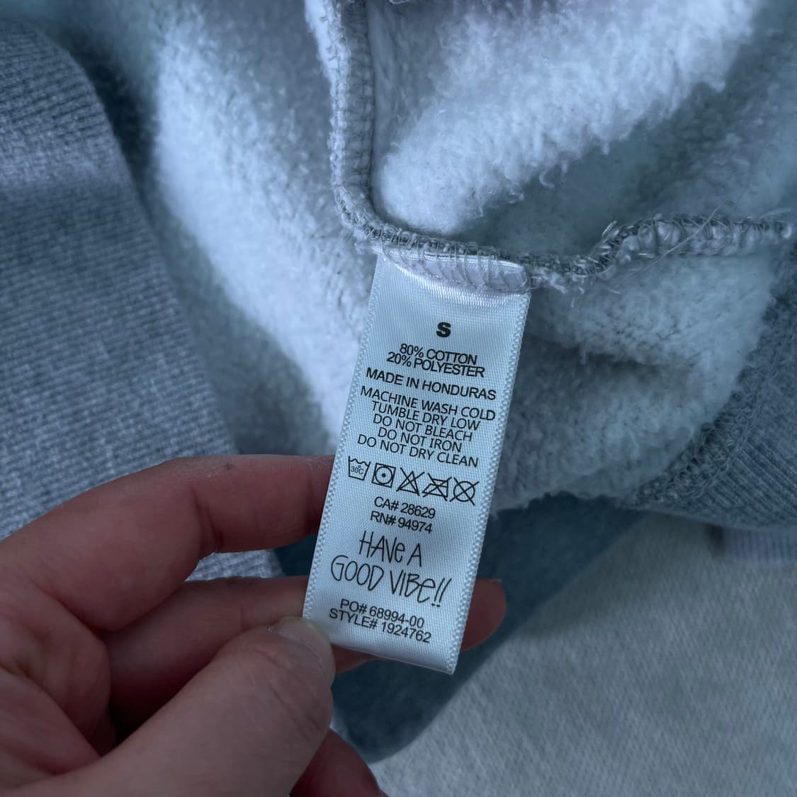 95 스투시 베이직 로고 그레이 후드티 상품이미지7