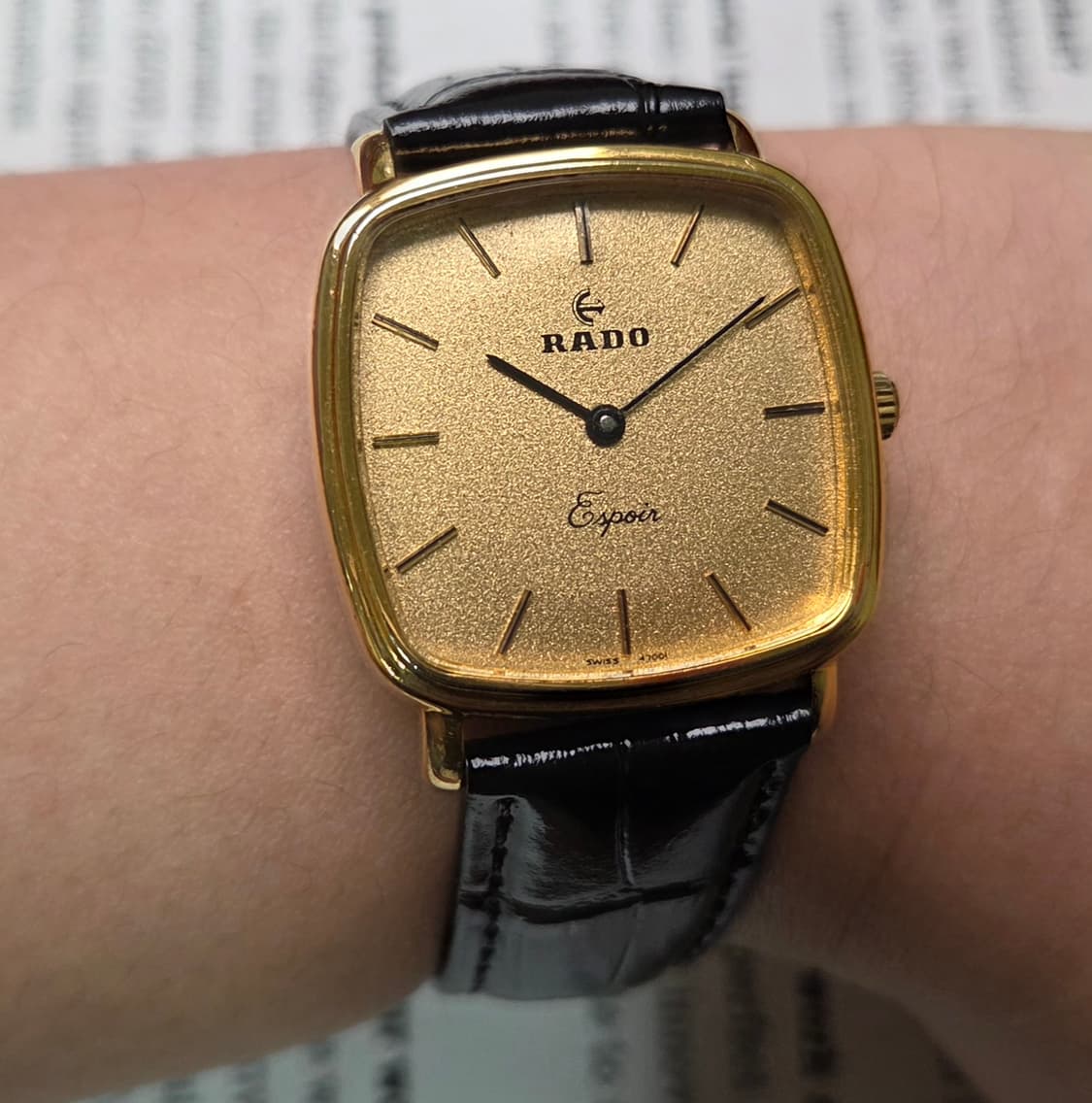 빈티지 라도 에스쁘와(Espoir) 사각탱크 금바리판 수동 메커니컬 
 상품이미지8