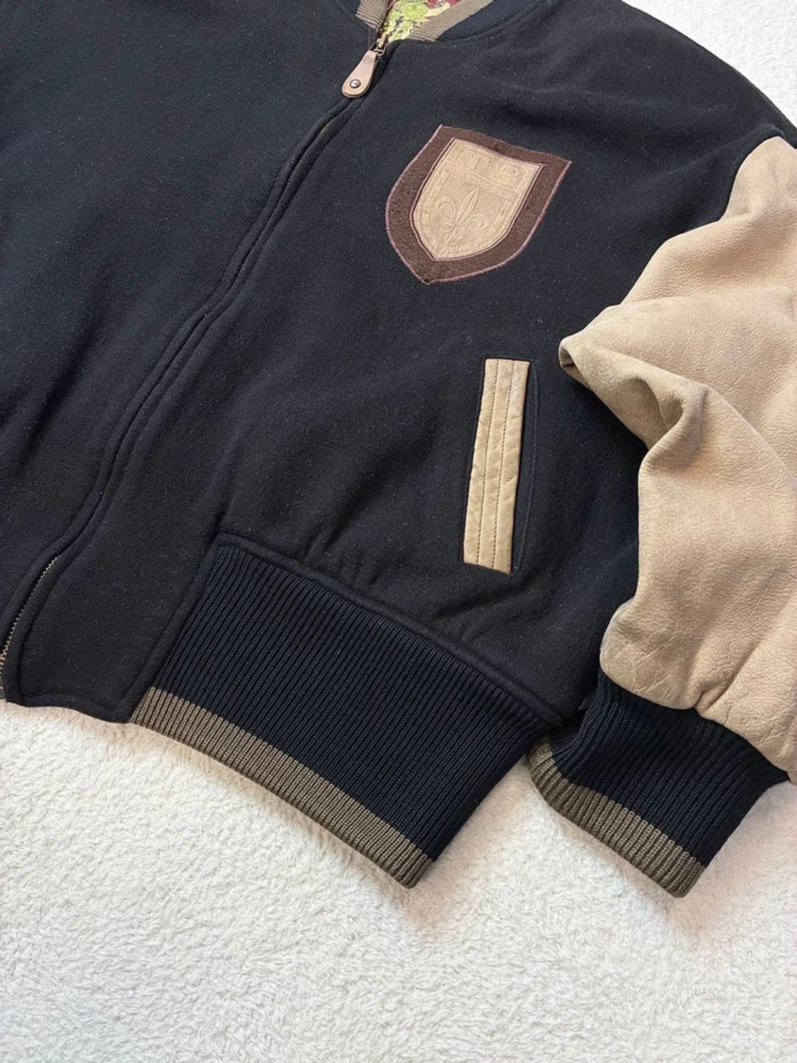 톰보이 80's 소가죽 배색 바시티 자켓 PN5875 상품이미지4