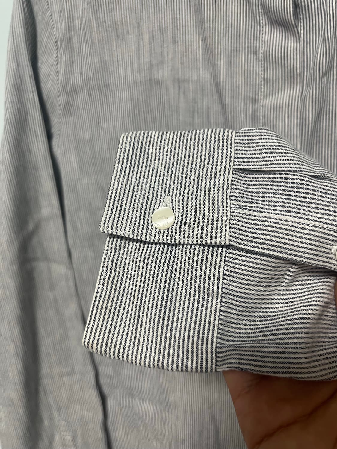 라코스테 스트라이프 헨리넥 셔츠 긴팔 상품이미지3