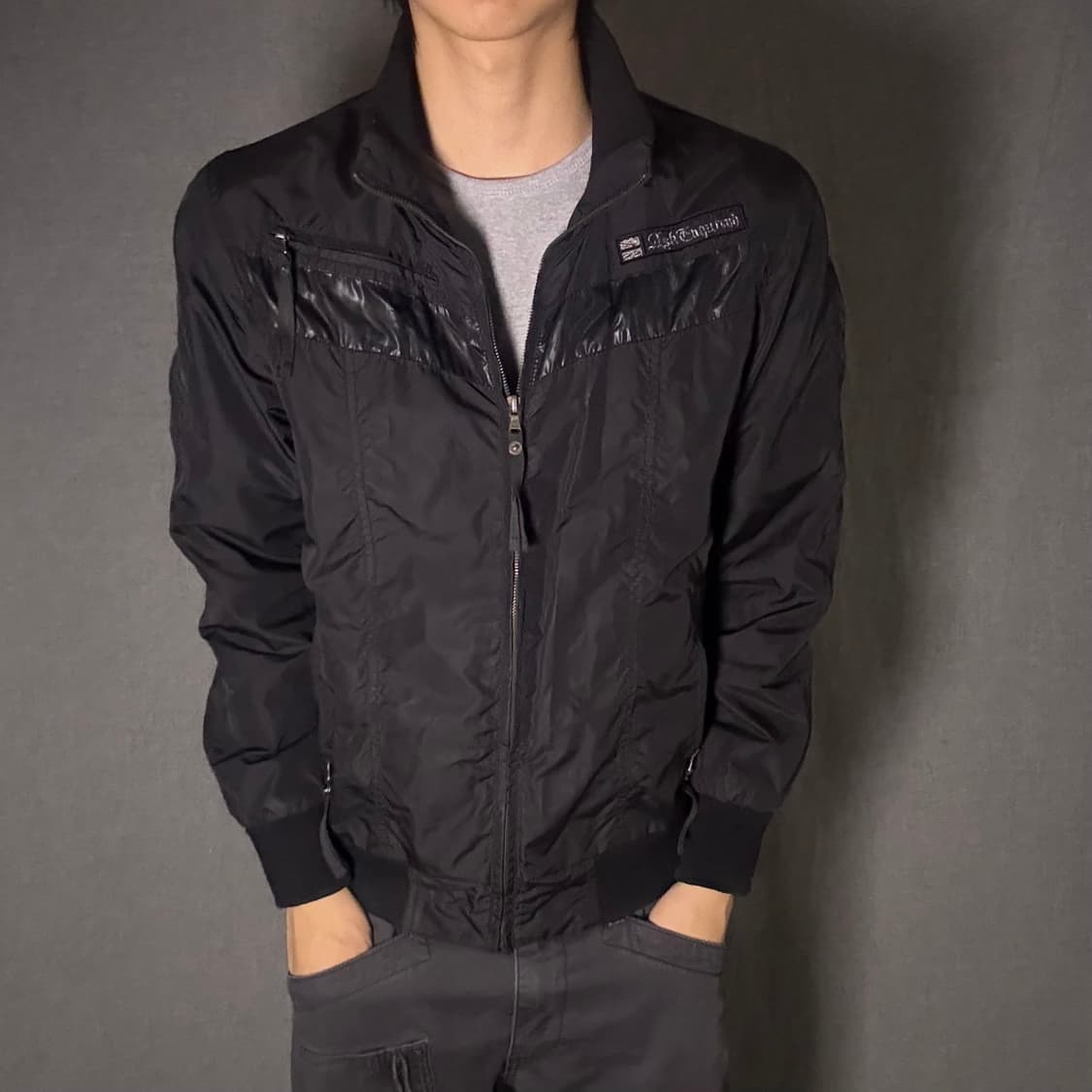 나일론 바람막이 자켓 블랙 상품이미지1