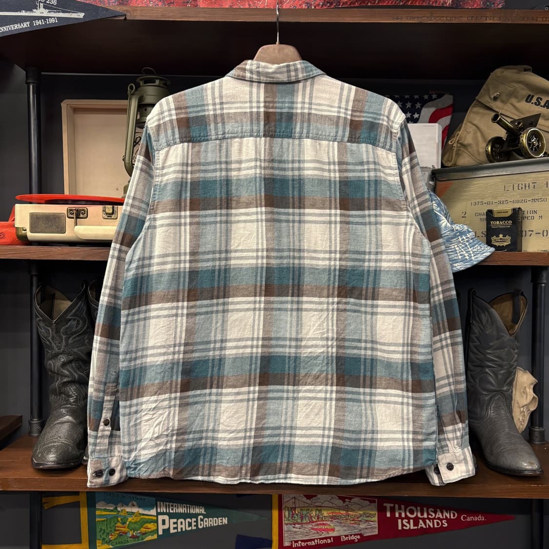 파타고니아 오가닉코튼 타탄 플래드체크 캐주얼 셔츠 캣아이버튼 N659 상품이미지2