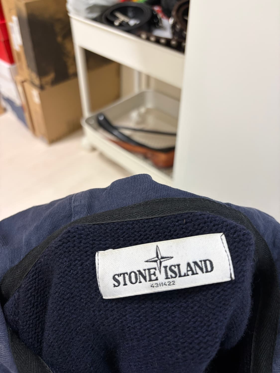 스톤아일랜드 니트 나일론 후드 집업 네이비 XL 상품이미지6