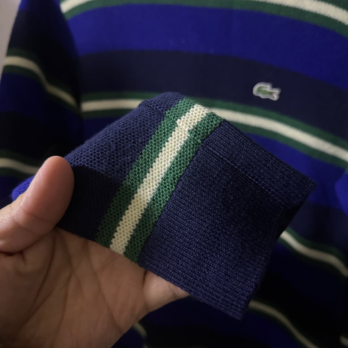 라코스테 남성 스트라이프 라운드 니트 4 (남성 95정도) 상품이미지4