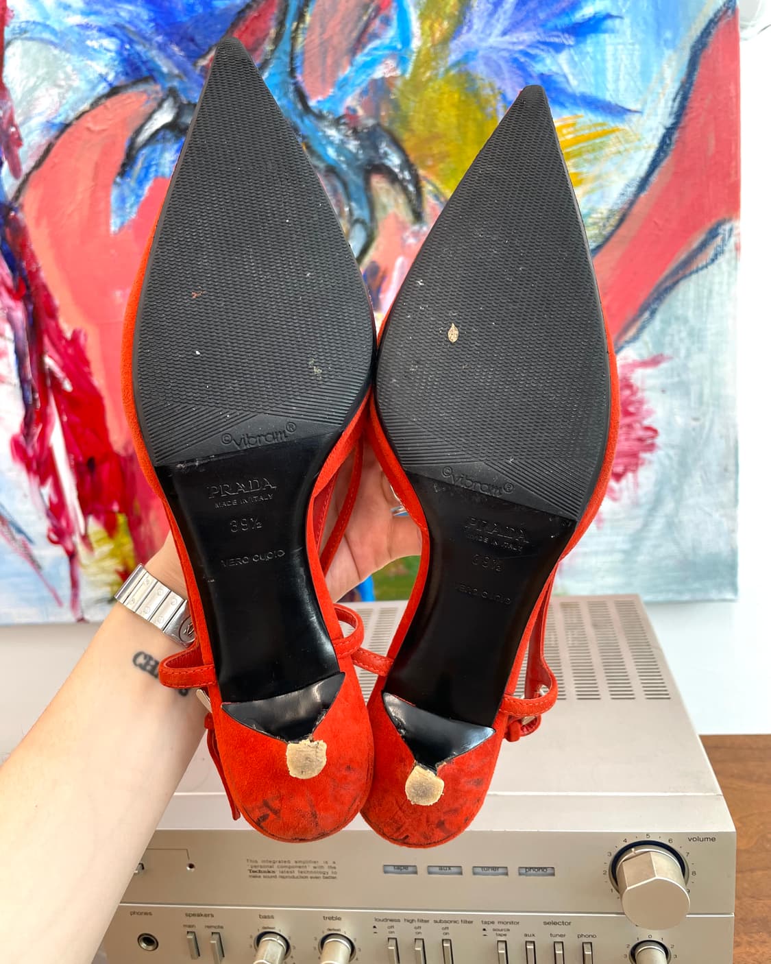 [245] 프라다 리본 스웨이드 펌프스 힐 상품이미지6