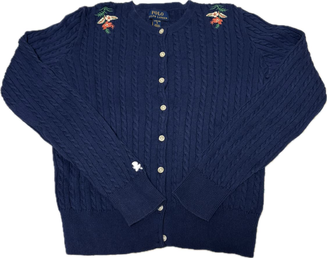 Polo Ralph Lauren 자수 미니케이블 가디건 네이비 L 상품이미지1