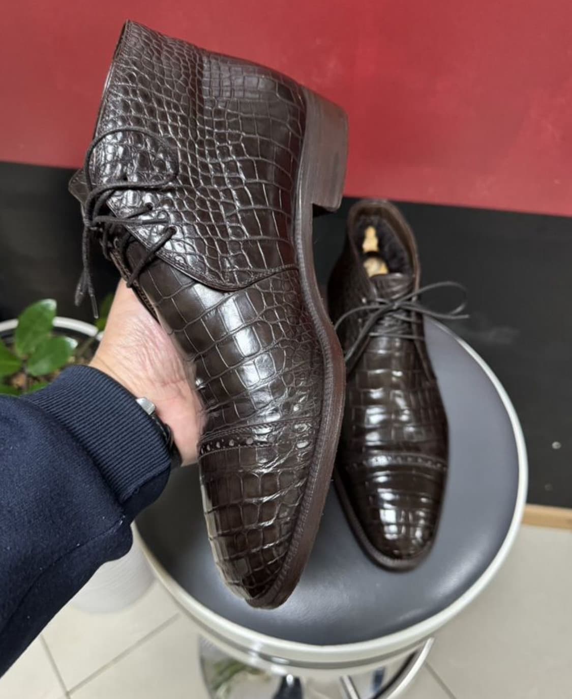 BRIONI 브리오니 데저트 부츠(크로커다일 스킨/라이닝-시어링)해외발송 상품이미지4