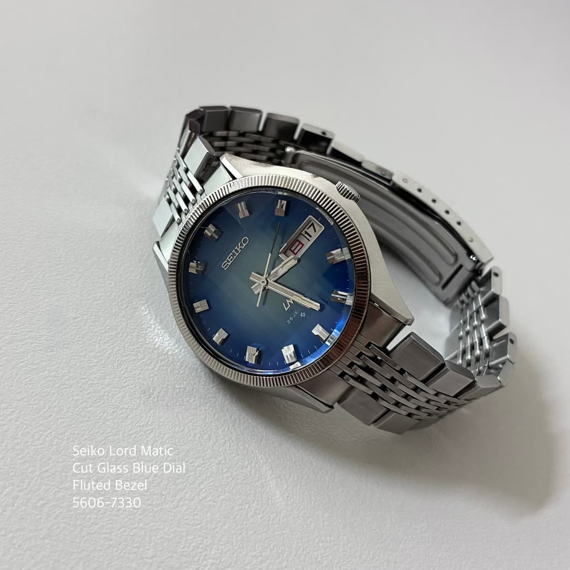 Seiko Lord Matic Cut Glass Blue Dial 상품이미지4
