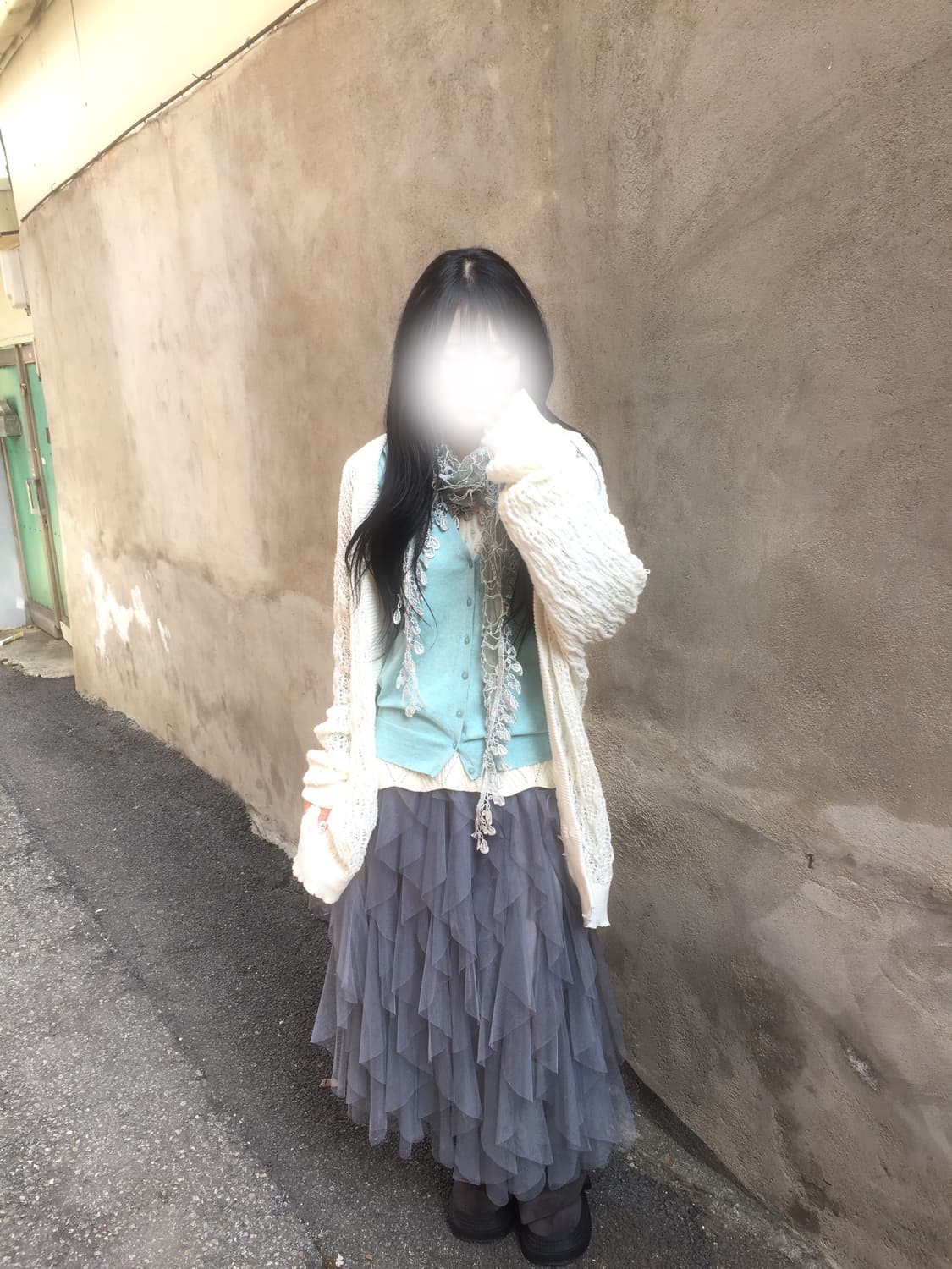 빈티지 민트 가디건 코디세트 상품이미지6