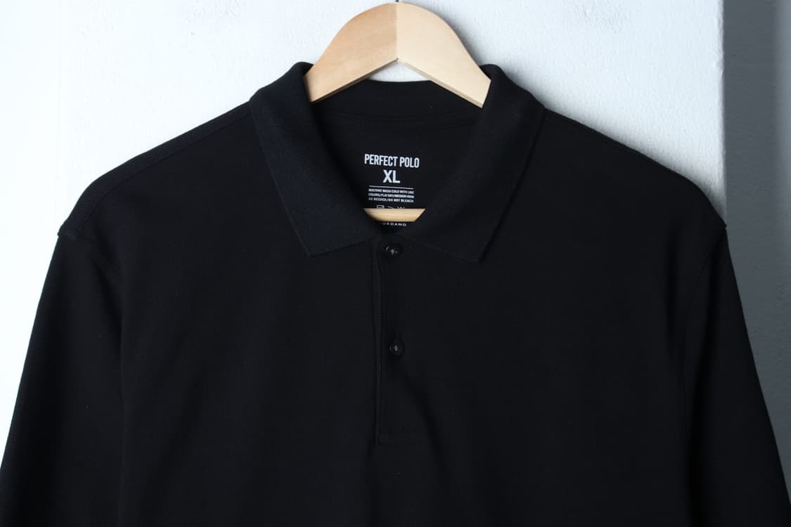 (XL-2XL) 지오다노 반팔 카라 티셔츠 무지 블랙 기본-H32834 상품이미지3