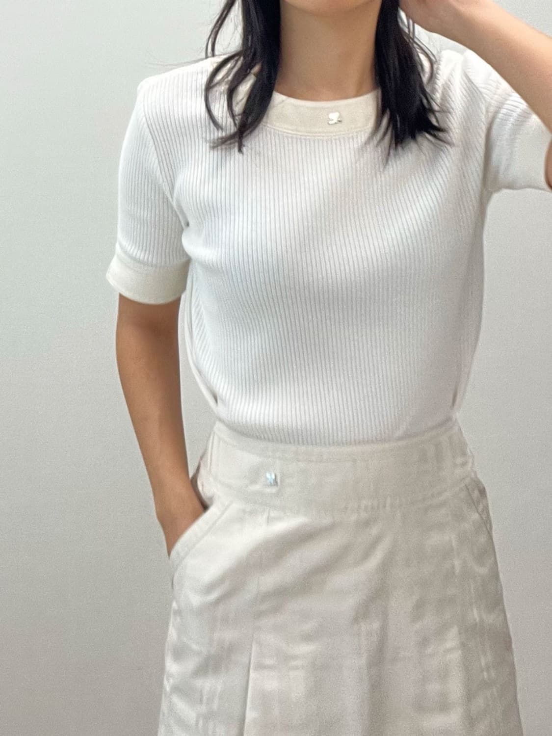 courreges / 꾸레쥬 아이보리 골지 탑  상품이미지10