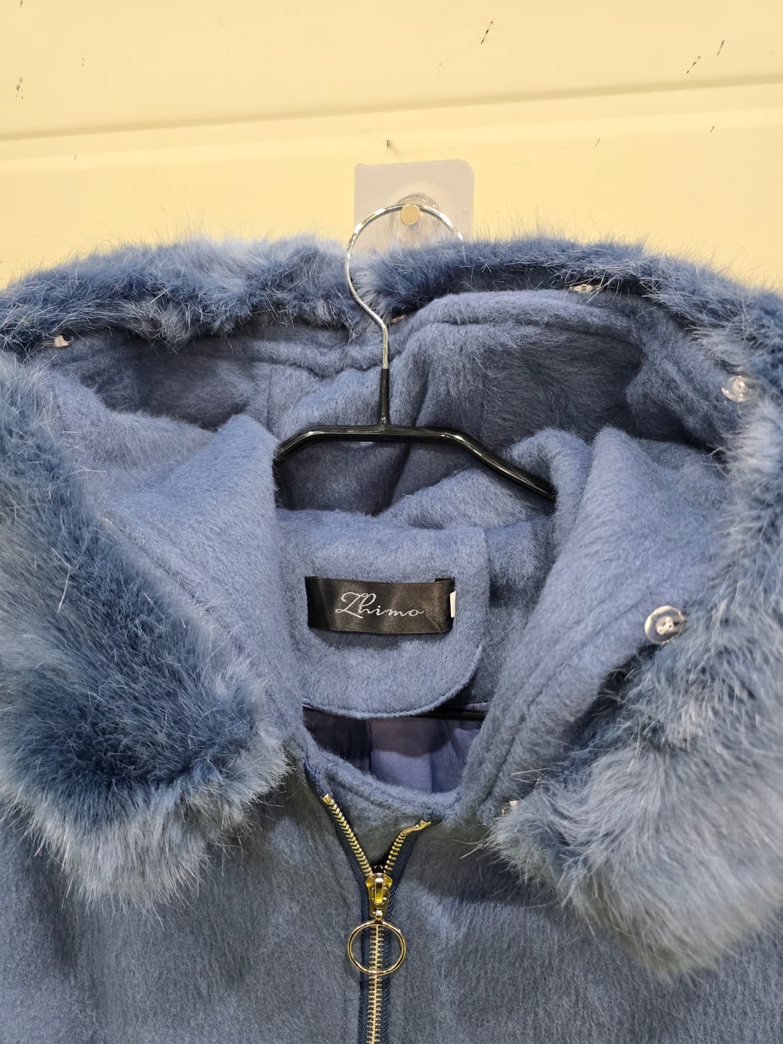 Zhimo 퍼 후드 롱 코트 XL  상품이미지3