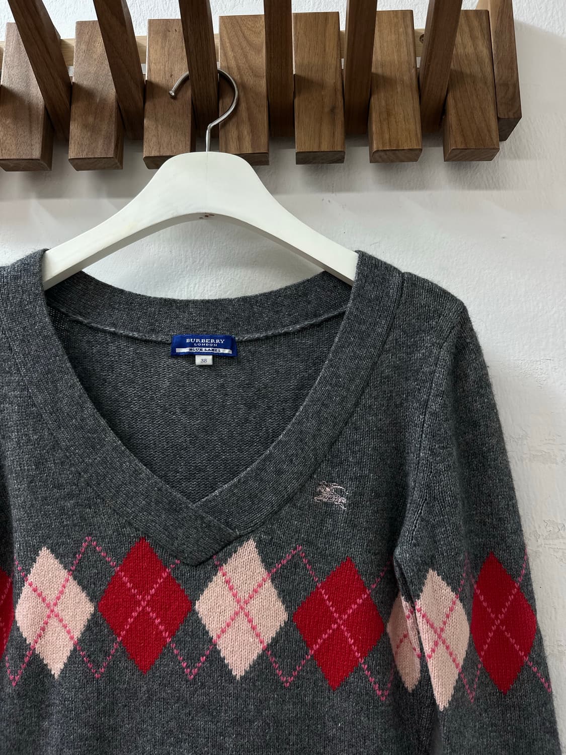 Burberry 버버리 블루라벨 아가일 울 니트 드라이완료 상품이미지4