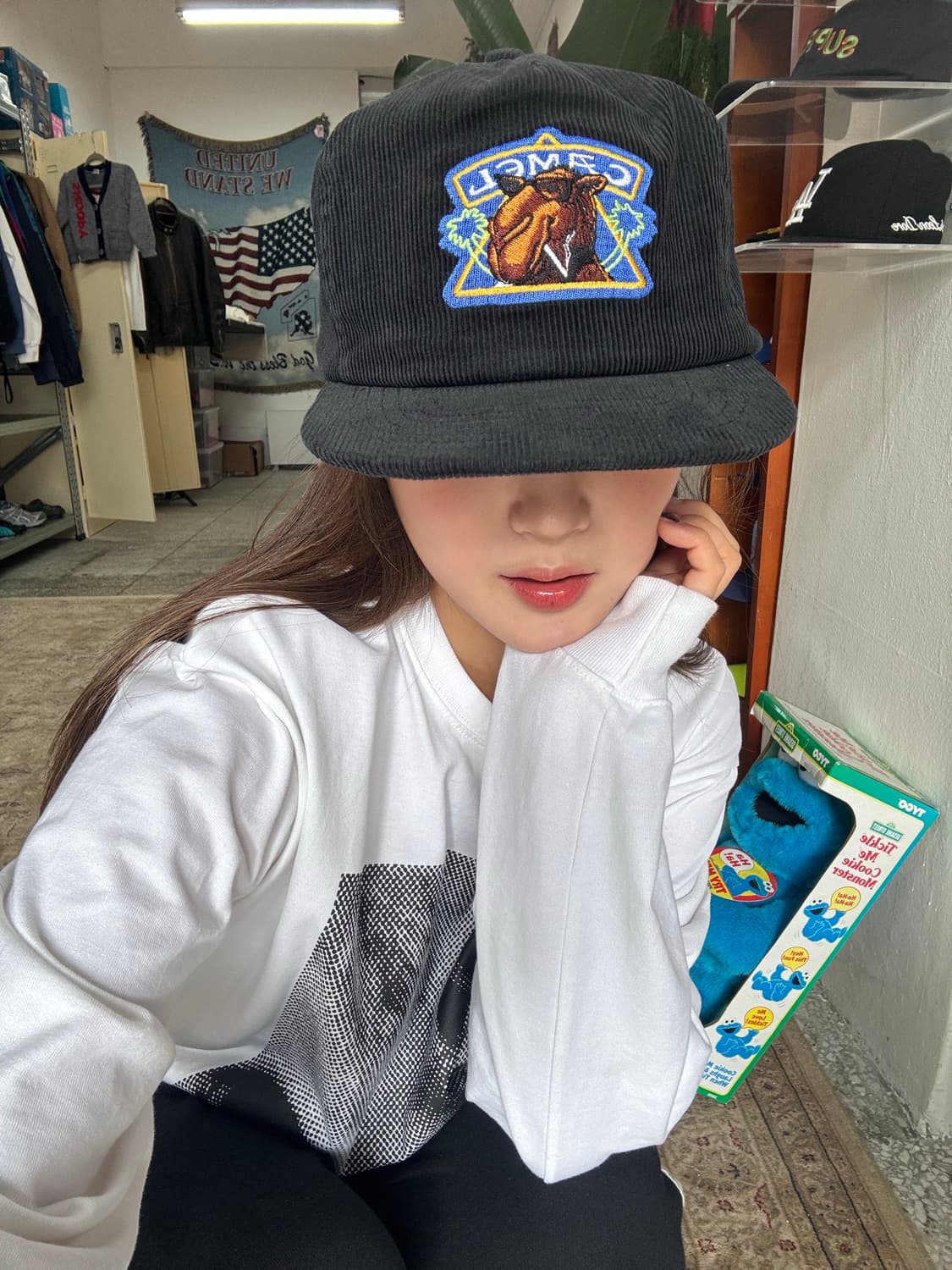 90‘s 카멜 코듀로이 햇  상품이미지1