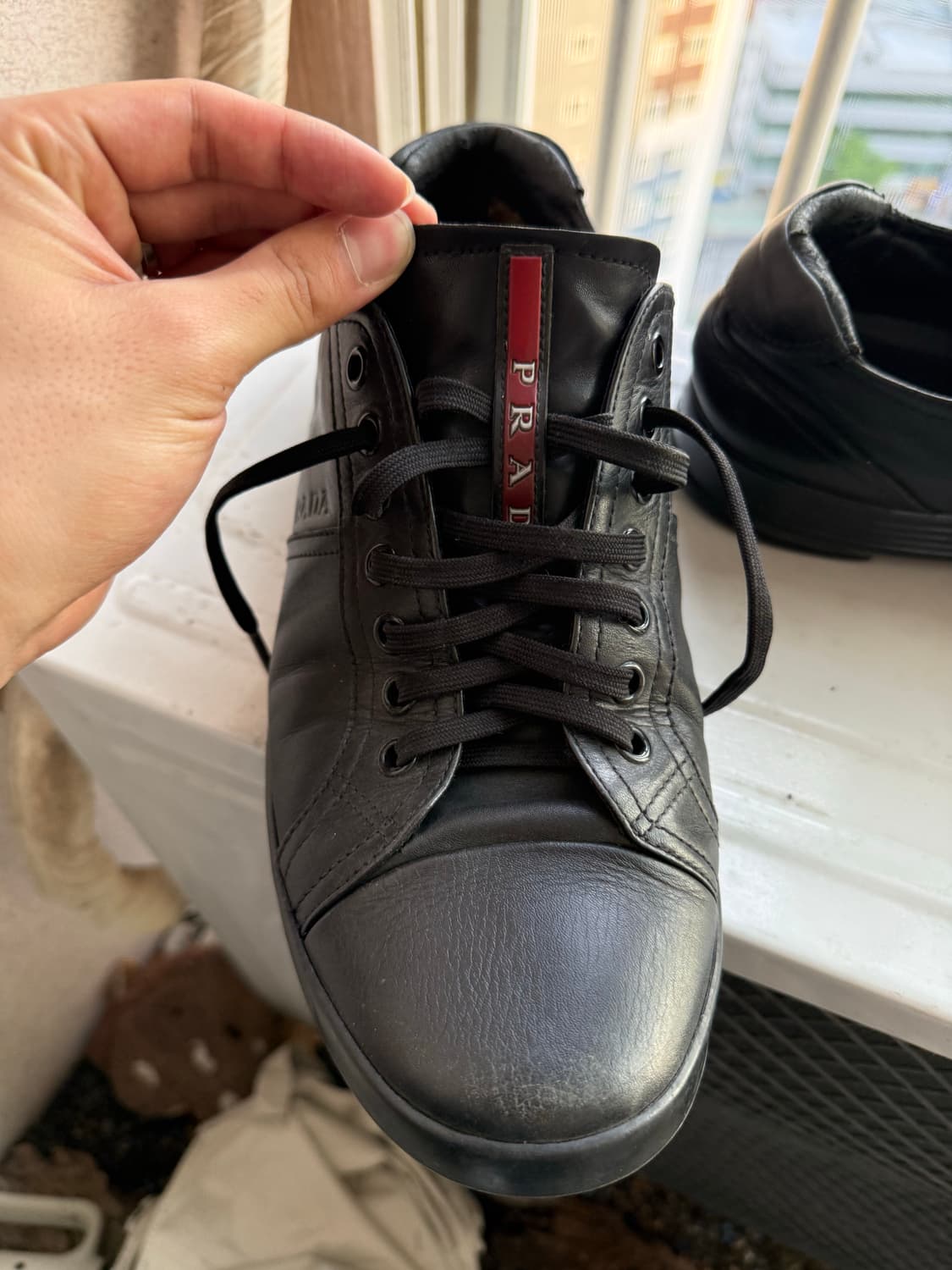 프라다 (프라다스포츠) 레더 컵솔 스니커즈 상품이미지3