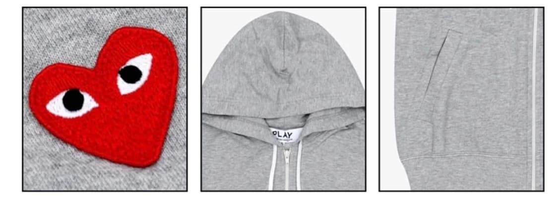 (정품/새상품)꼼데가르송 후드집업 그레이 상품이미지4