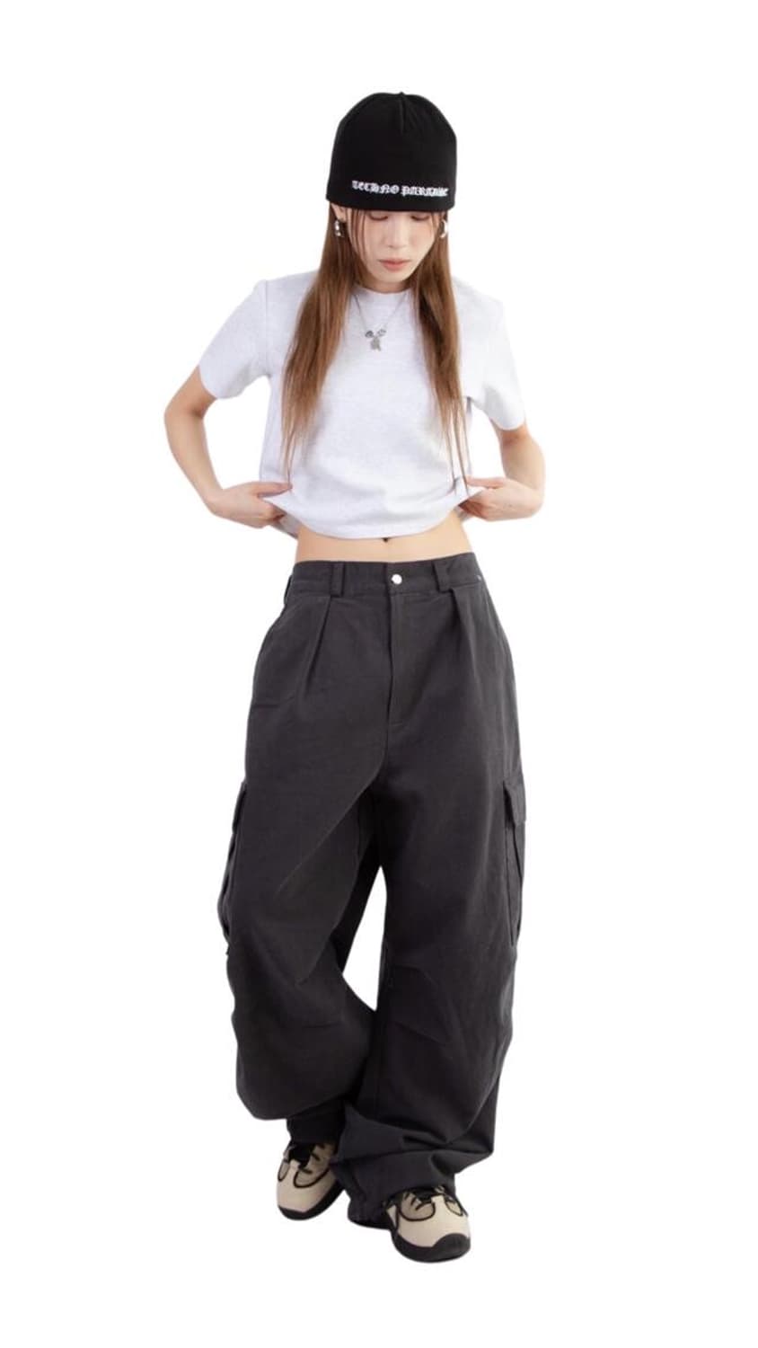 릿킴 피치 카고 와이드 팬츠 free 상품이미지1