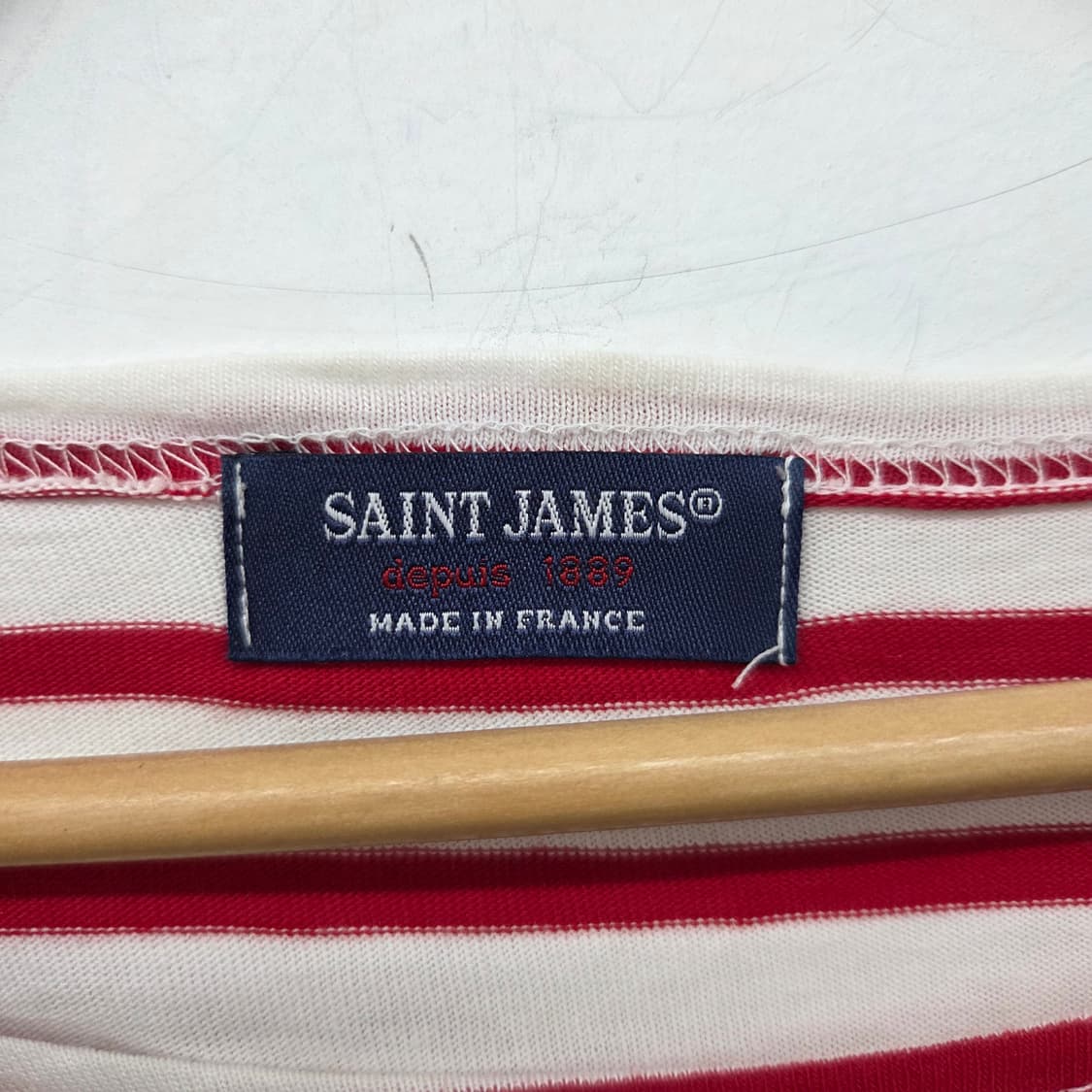 세인트제임스 빨강 스트라이프 긴팔 티셔츠 남L 상품이미지3