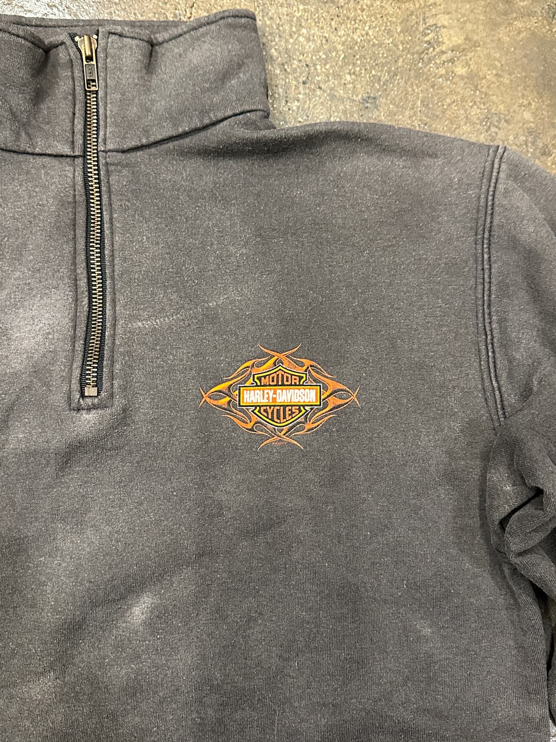 빈티지 할리데이비슨 하프집업 맨투맨 블랙 L 상품이미지4