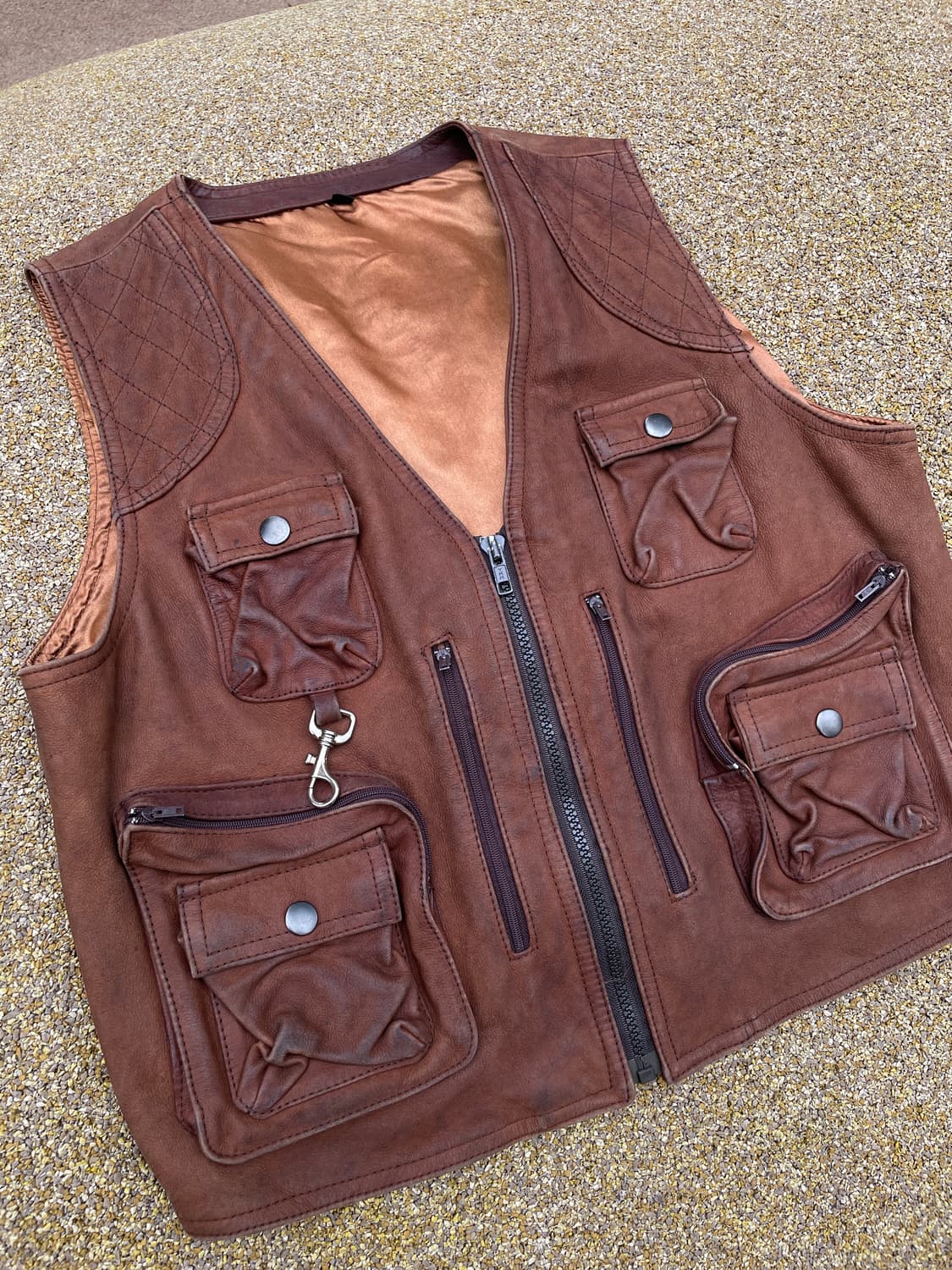 빈티지 가죽 베스트 상품이미지2