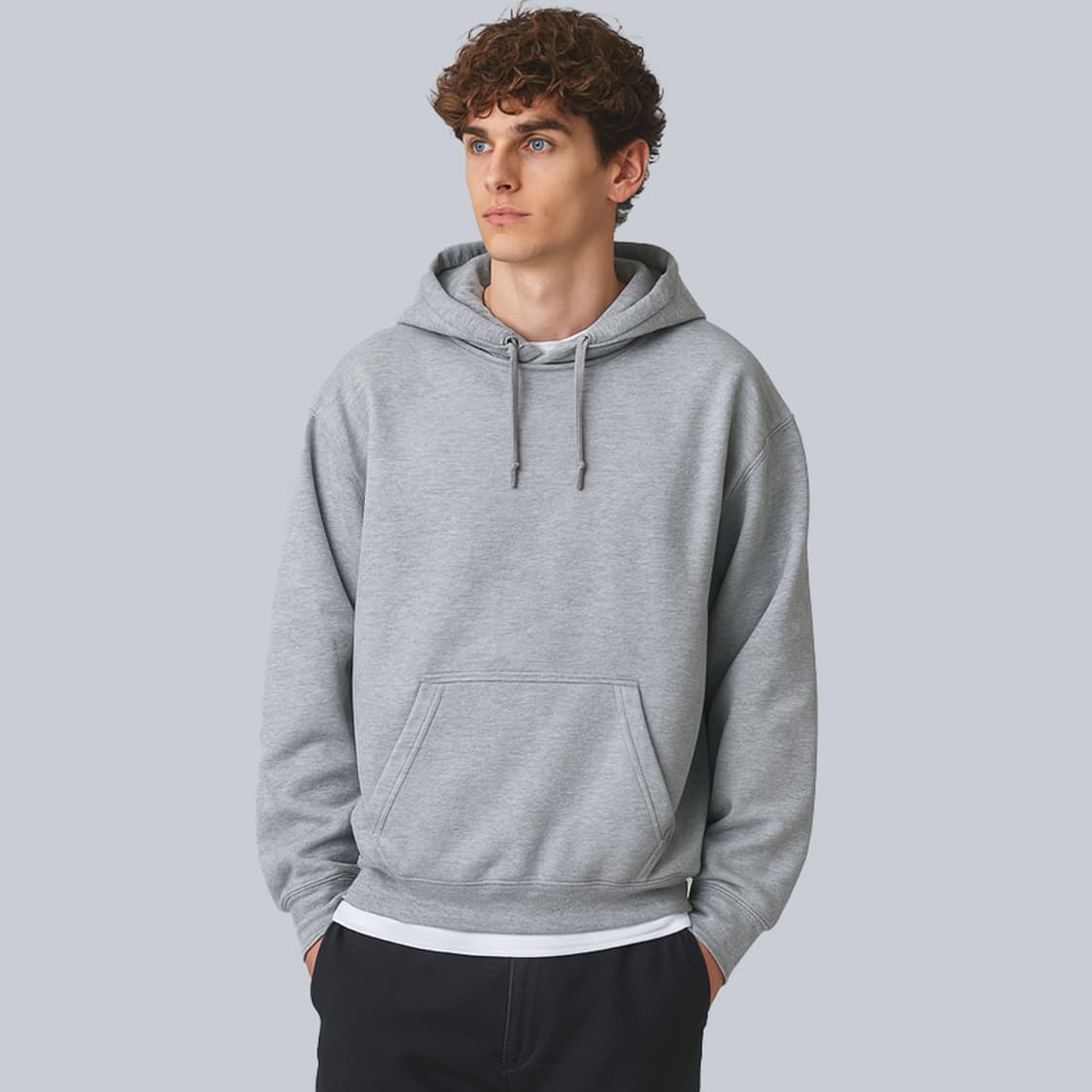 겨울 무지 기모 후드티 티셔츠 긴팔티 상품이미지2