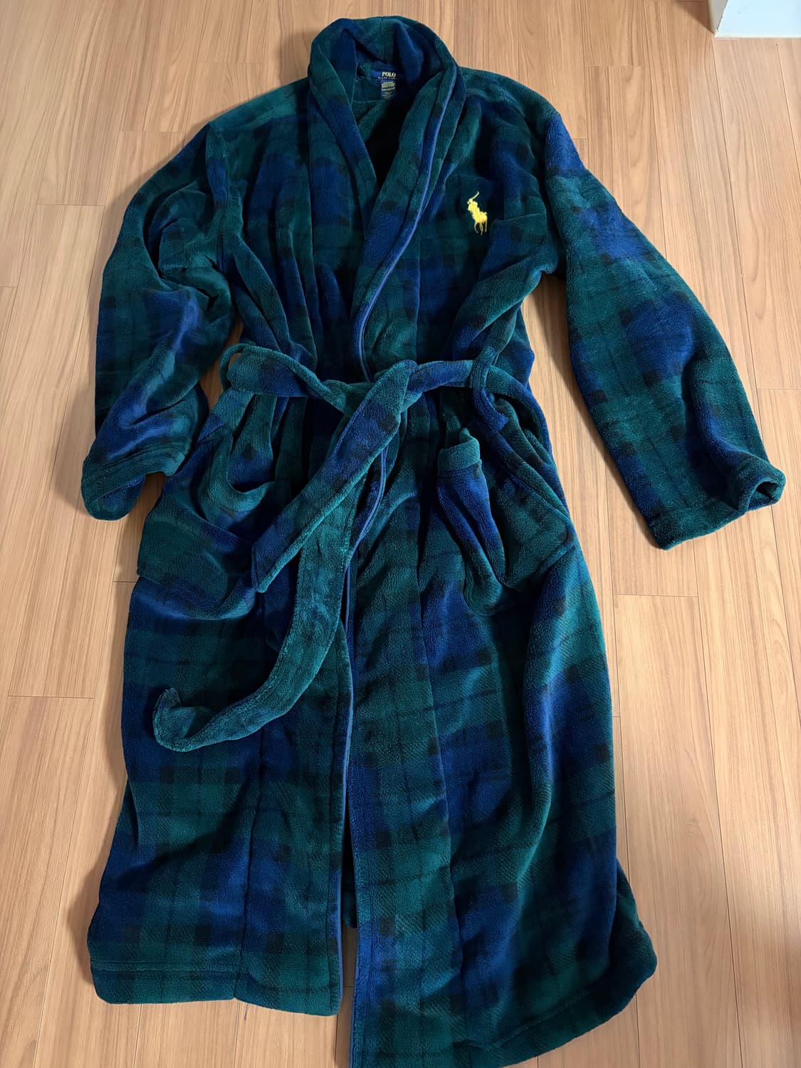 폴로랄프로렌 숄카라 마이크로파이버 타탄체크 가운 로브 상품이미지2