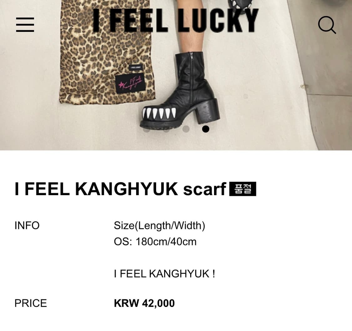 I feel lucky x kanghyuk 레오파드 스카프 상품이미지3