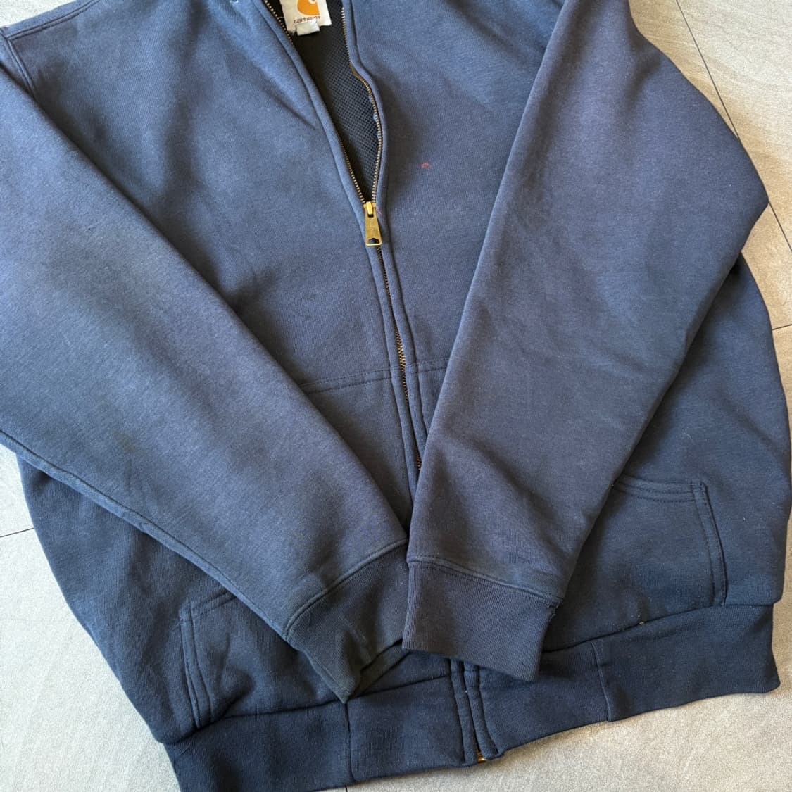 칼하트 정품 써멀 페이딩 네이비 후드 집업 상품이미지8
