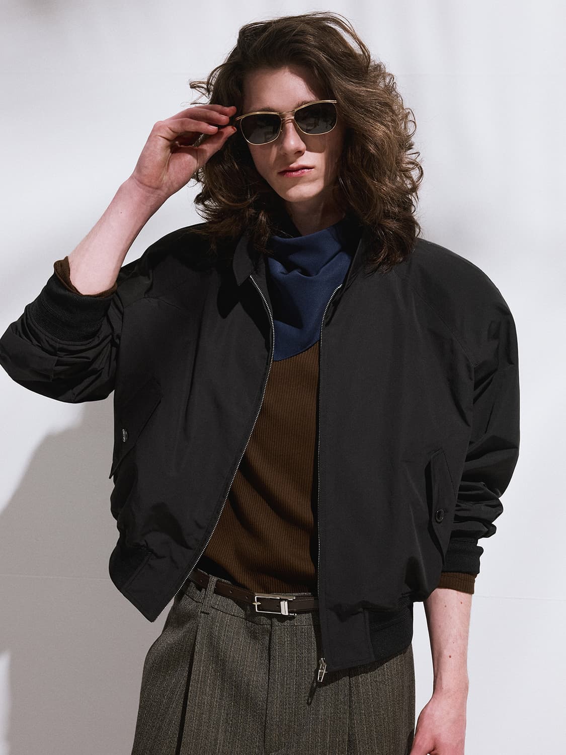 렉토 26SS 크롭 헤링턴 점퍼 자켓 블랙 상품이미지1