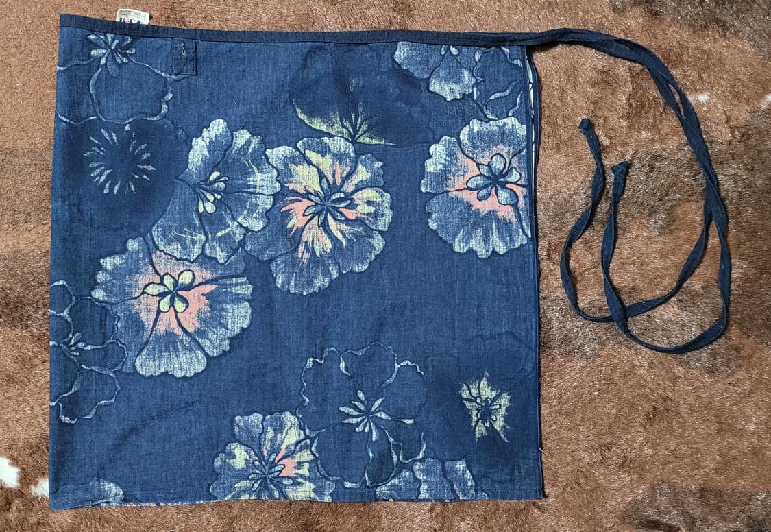 일본 빈티지 꽃무늬 나염 리버시블(양면)  앞치마 상품이미지3