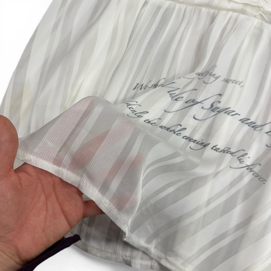 Back Lettering See Through Blouse 상품이미지7