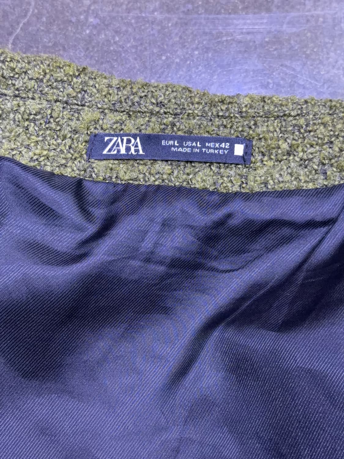 자라 부클레 텍스처 트러커 자켓 올리브 L 상품이미지9