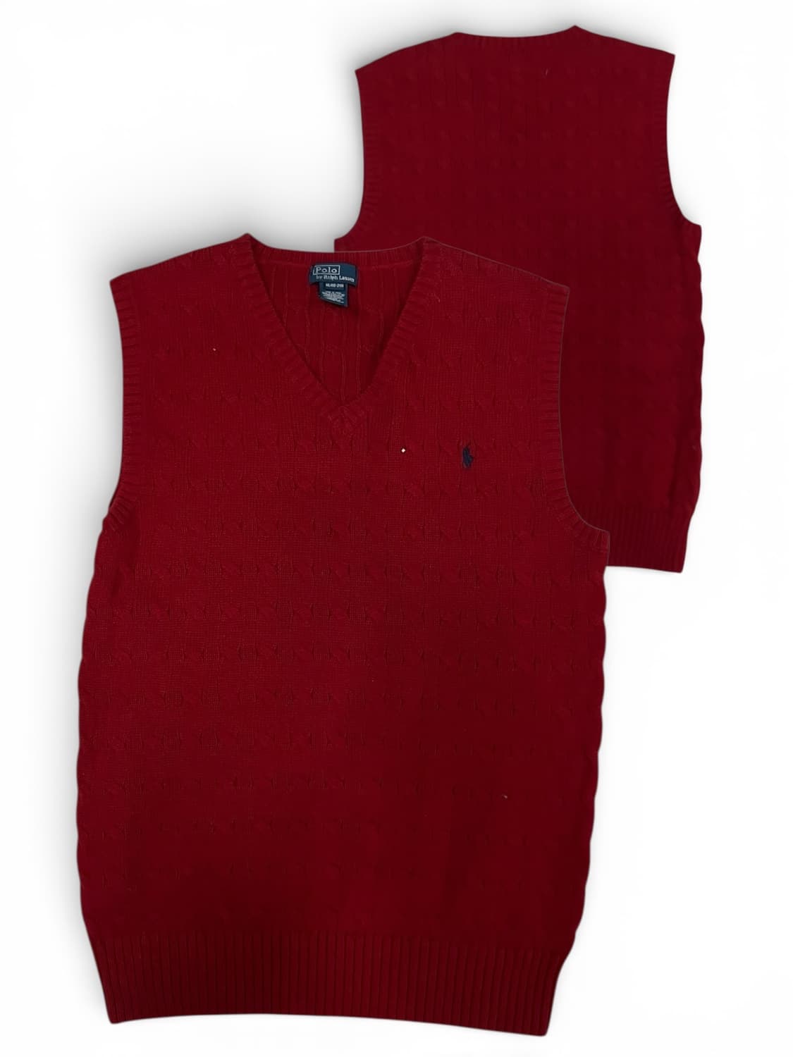 폴로 랄프로렌 케이블 니트 베스트 버건디 XL 상품이미지1